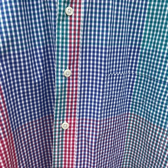 Evergreen Sportman Full Fit men’s XXL colorful gingham 100% cotton button up - Picture 3 of 11